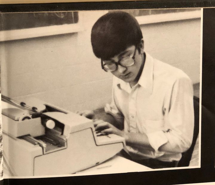 The author as a senior, editing the high school newspaper.