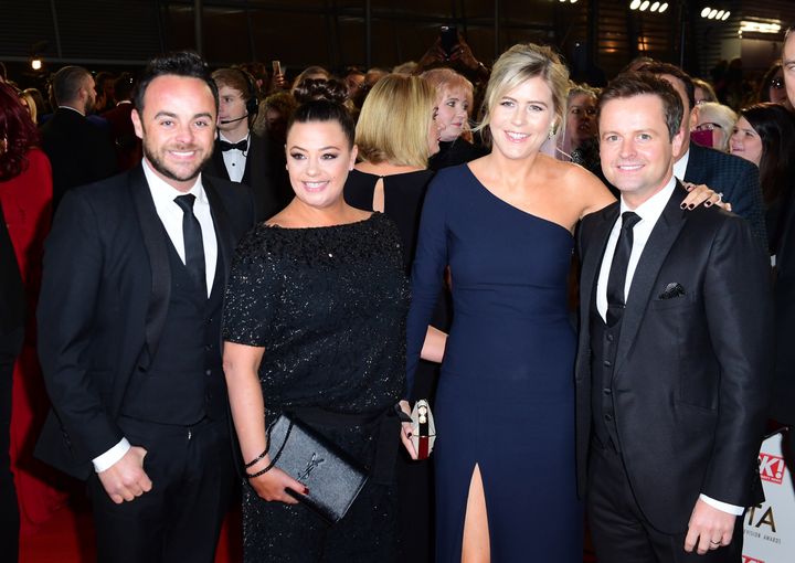 The couple with Ant's TV partner Dec and his wife Ali
