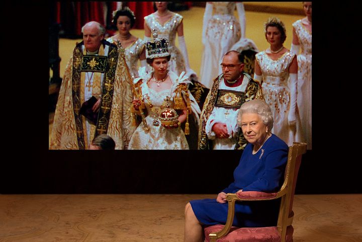 The present and past Queen Elizabeth II.