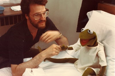 David Misch with Kermit.