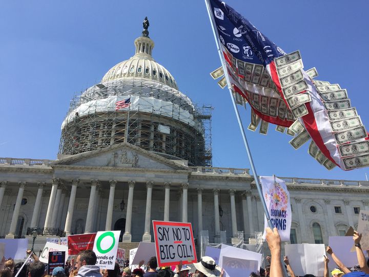 Protesters outside the US Capitol building, April 2016