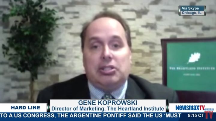 A screenshot of Eugene Koprowski's 2015 appearance on Newsmax TV.