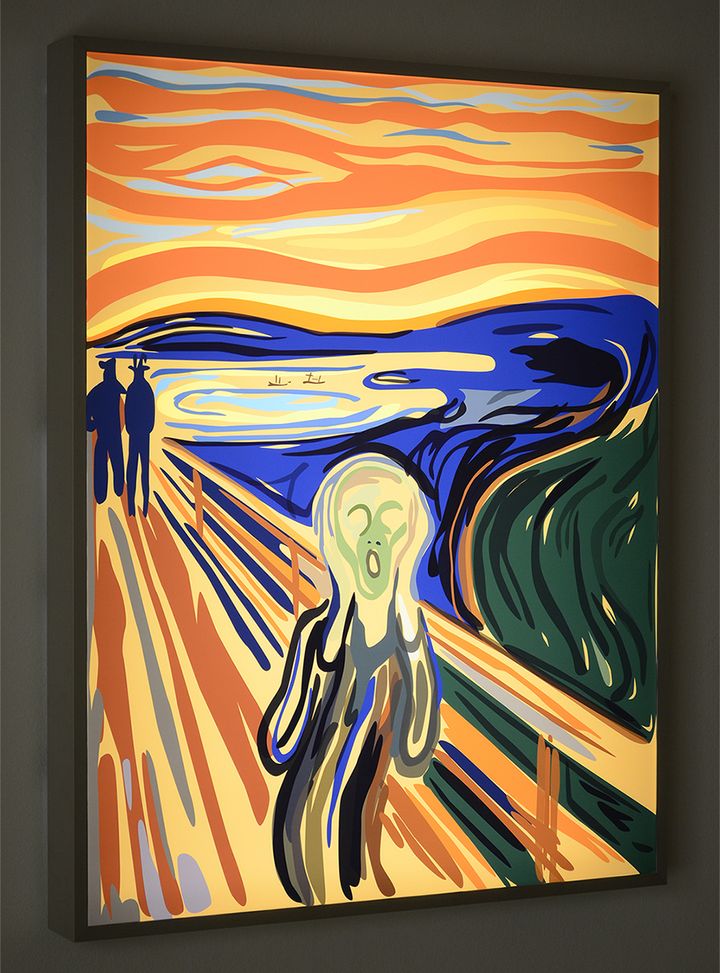 The Scream, Kota Ezawa. 2016. Duratrans transparency and LED lightbox. Courtesy the artist and Christopher Grimes Gallery 