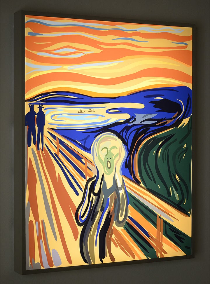 <p><em>The Scream</em>, Kota Ezawa. 2016. Duratrans transparency and LED lightbox. Courtesy the artist and Christopher Grimes Gallery </p>