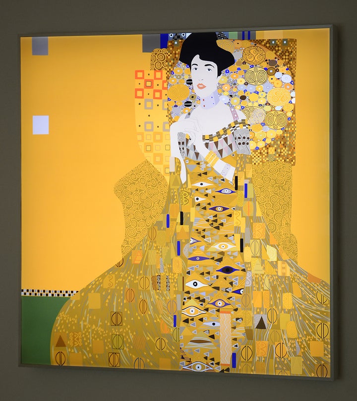 <p><em>Adele Bloch-Bauer I, </em>Kota Ezawa. 2016. Duratrans transparency and LED lightbox. Courtesy the artist and Christopher Grimes Gallery.</p>