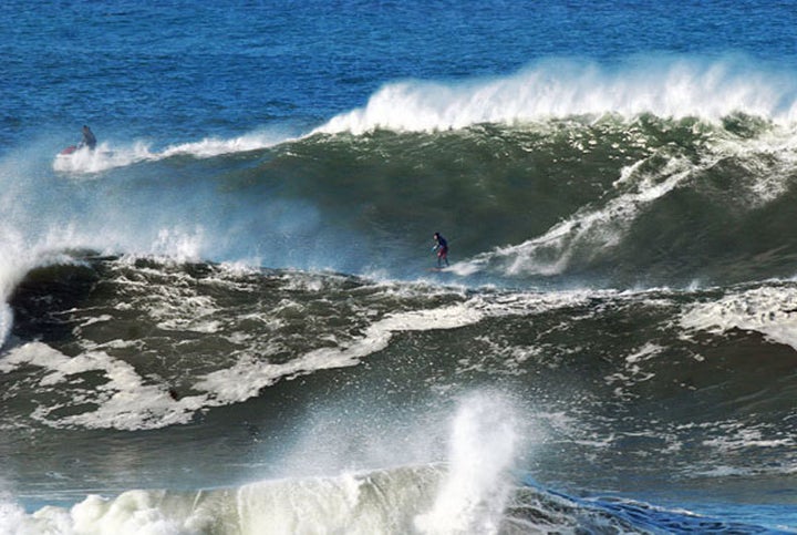 <p>Jeff Clark surfing at Maverick’s.</p>