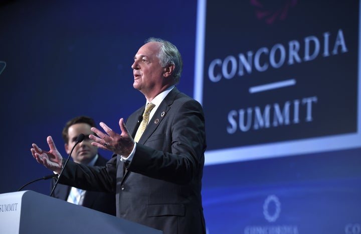 <p>NEW YORK, NY - SEPTEMBER 20: Chief Executive Officer, Unilever Paul Polman receives an award at the 2016 Concordia Annual Summit on September 20, 2016 in New York City. </p>