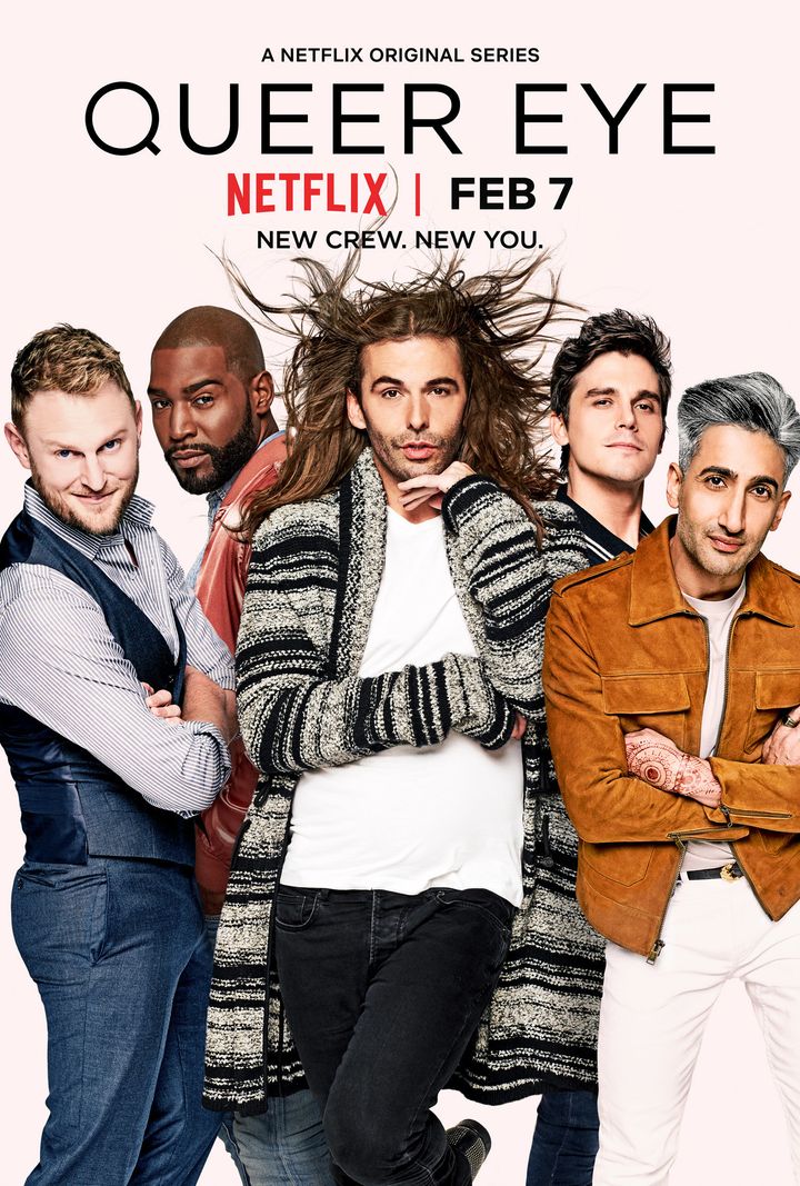 From left: Bobby Berk, Karamo Brown, Jonathan Van Ness, Antoni Porowski and Tan France will lead the "Queer Eye" makeovers. The show debuts Feb. 7 on Netflix. 