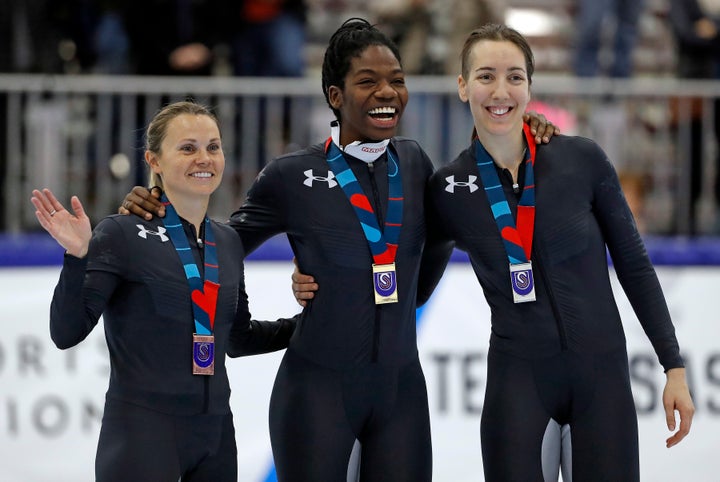 Biney with Jessica Kooreman and Lana Gehring, who are also on the team. 