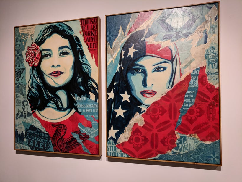 Art from the 2017 Women’s March appears in the INTO ACTION! Art Exhibit this week in downtown Los Angeles.