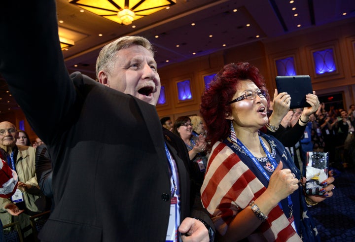 Rick Saccone attends the Conservative Political Action Conference with his wife Yong in February 2017. Democrats hope Saccone's disagreements with labor unions prove to be a weakness.