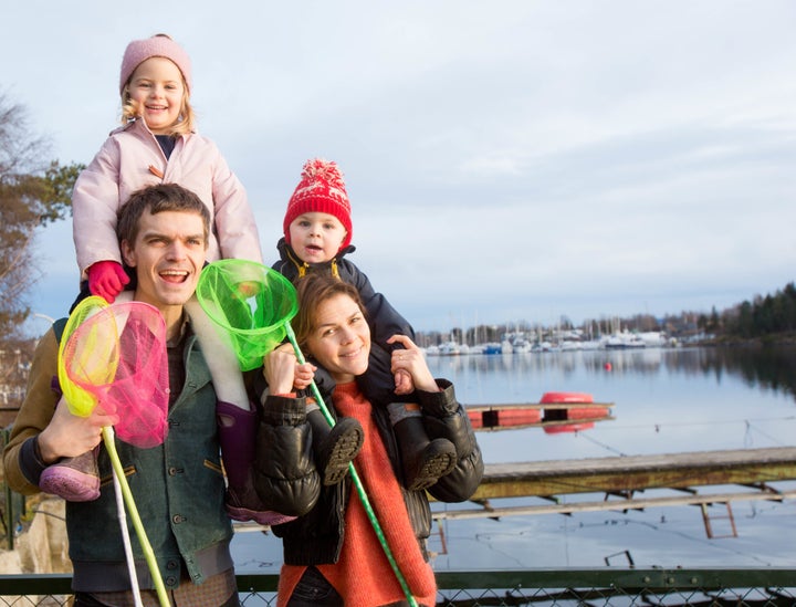 Simon and Julie Irgens with two of their children in Oslo, Norway. They have benefited from generous government parental policies.