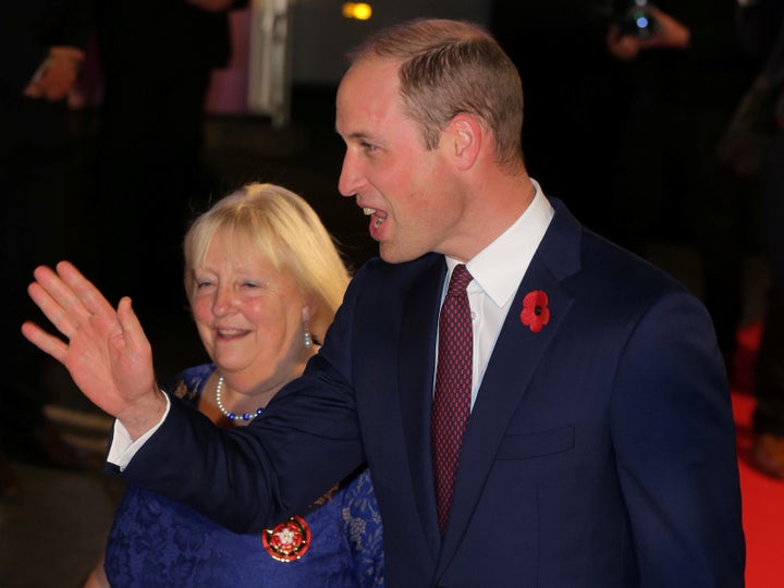 Prince William waves as he arrives for the Pride of Britain Awards in London on Oct. 30, 2017.