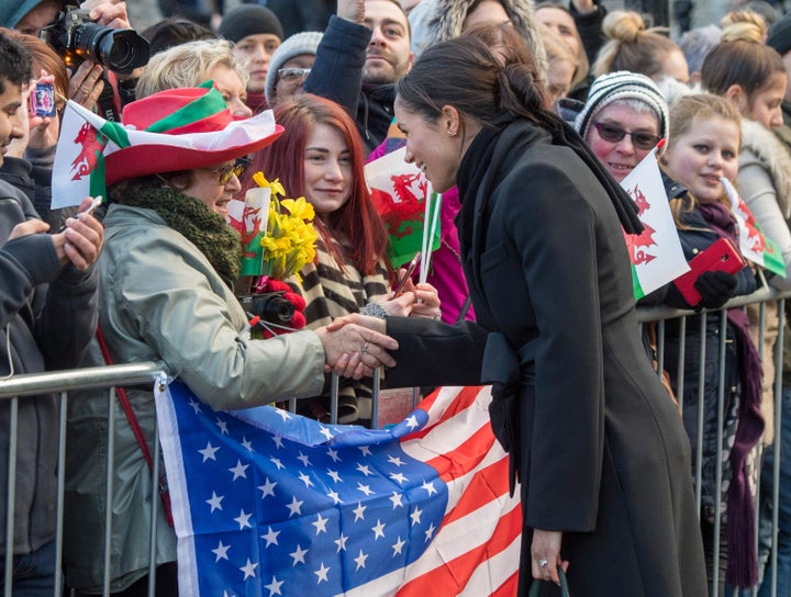 Someone brought an American flag to welcome her.