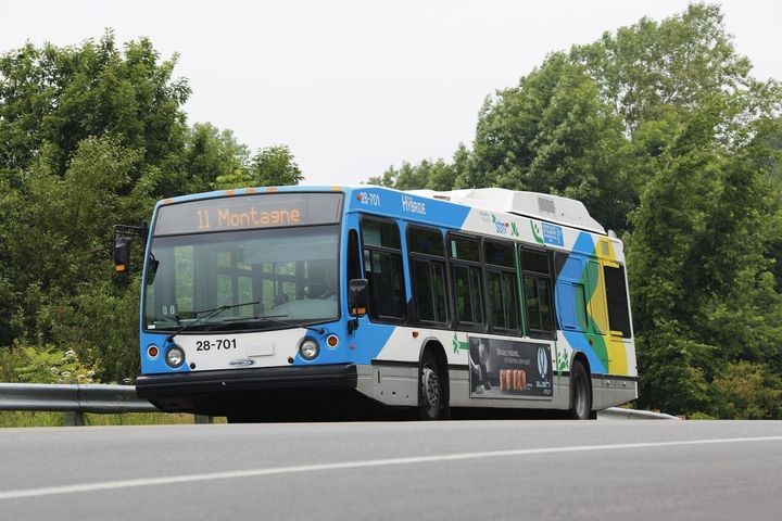 Société de transport de Montréal is hoping to expand its network of hybrid buses, such as those above, and also electric buses.