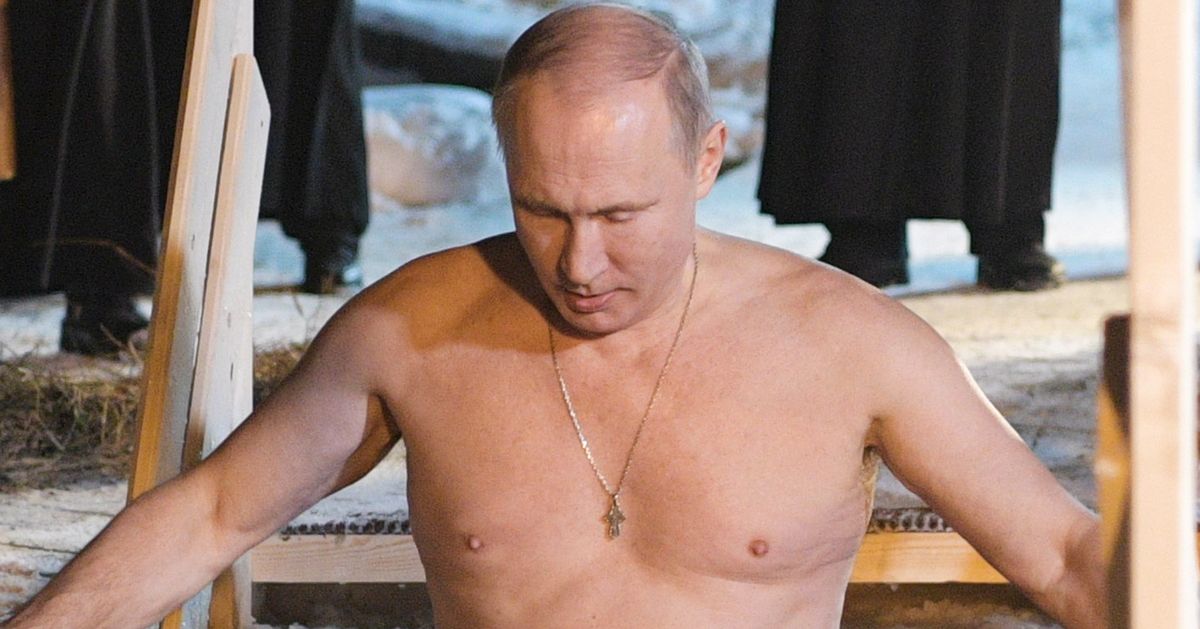 Vladimir Putin Strips For Ice Cold Dip During Religious Ceremony