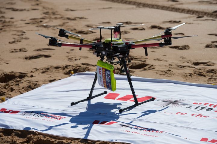 The drone used to save the two swimmers was a Stella X1000 UAV with deployable bouyancy aid.