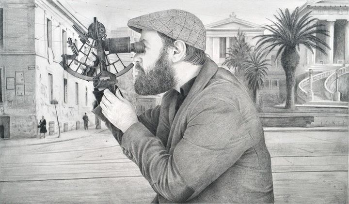 Δημήτρης Αναστασίου, «Οι φωτογραφίες της Αθήνας». Μολύβι σε χαρτί, 33x56.5
