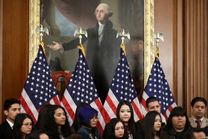 DACA recipients attend a press conference at the Capitol to call for a bill that could give them long-term legal status.