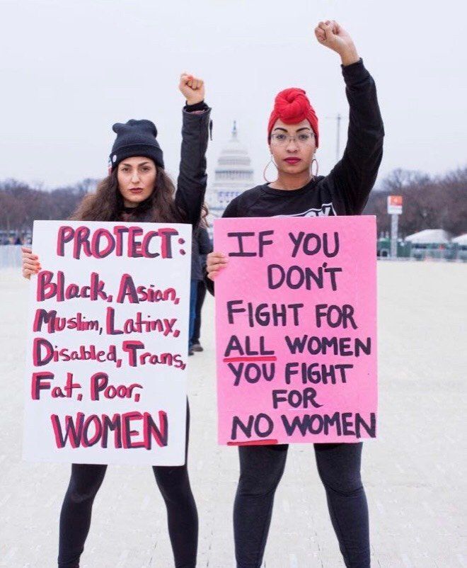 Rachel Cargle (right) with her friend Dana at the Women's March last year in Washington, D.C.