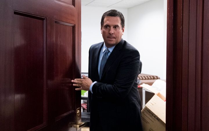 Rep. Devin Nunes (R-Calif.) leaves a House Republican Conference meeting in December. 