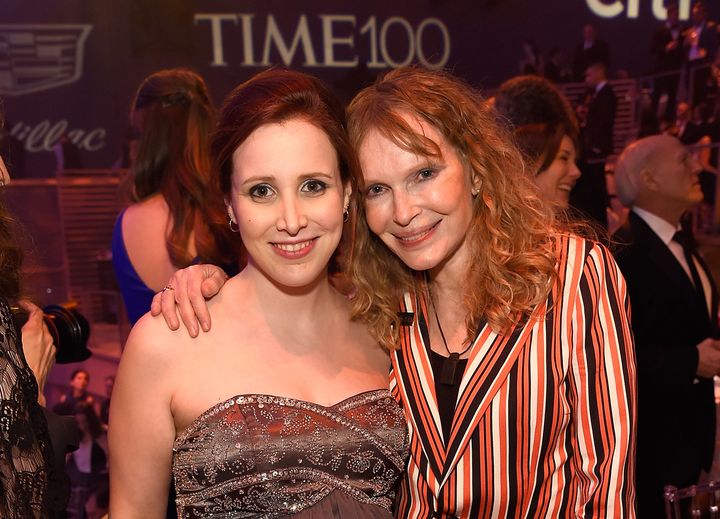Dylan Farrow (left), with her mother Mia Farrow, in 2016.