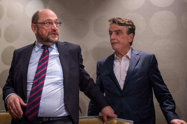 SPD-Chef Martin Schulz und Michael Groschek, der Vorsitzende der Sozialdemokraten in NRW