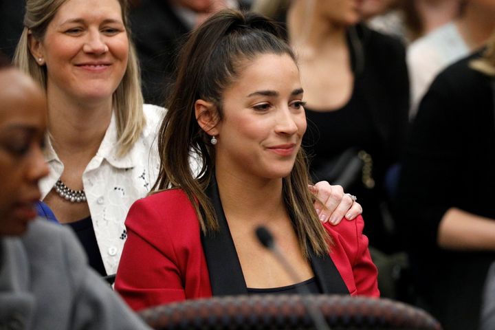 Aly Raisman appears in court Jan. 19, 2018, during the sentencing hearing for Larry Nassar.