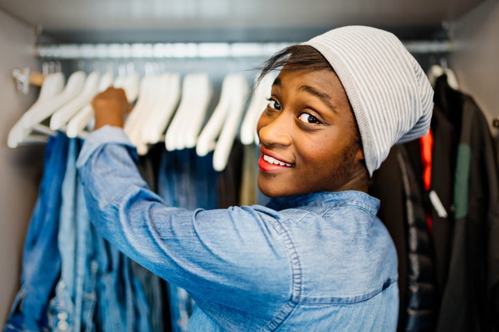 clean clothes in closet