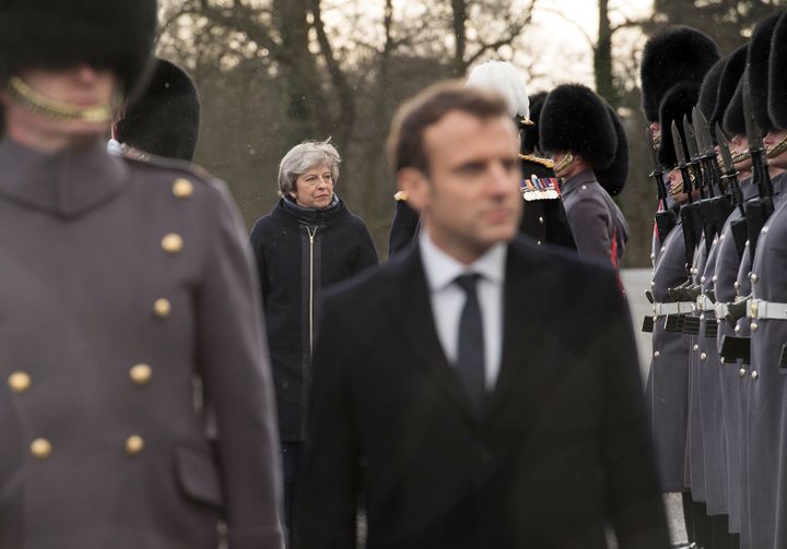 Macron visited Britain this week and held a joint press conference at the Royal Military Academy, Sandhurst