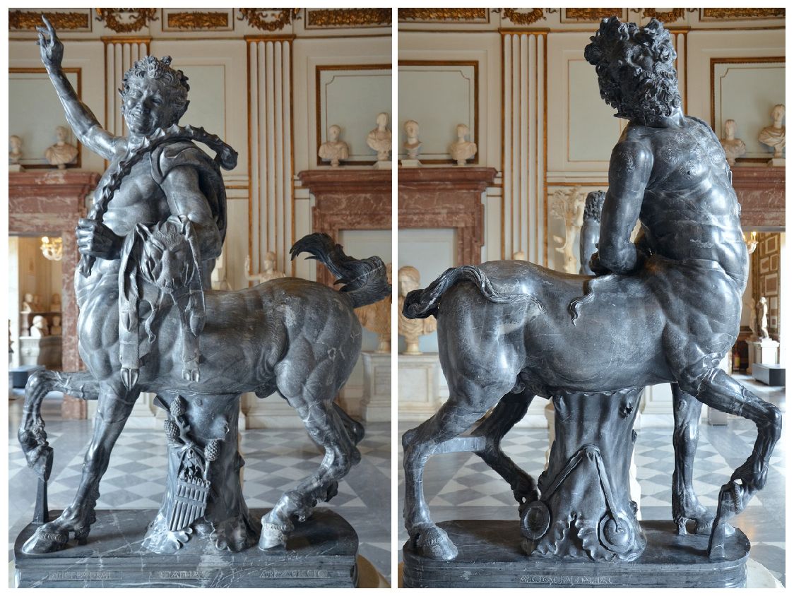 Οι δύο Κένταυροι (Furietti Centaurs), έργο των Μικρασιατών γλυπτών Αριστέα και Παπία, που βρέθηκαν το 1736 στο παλάτι του Αδριανού, Τίβολι, Capitoline Museums.