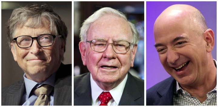 Bill Gates, Warren Buffett and Jeff Bezos (L-R), the three richest people in the U.S.