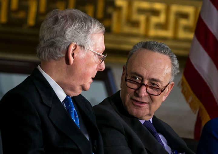 Senate Majority Leader Mitch McConnell (R-Ky.) and Senate Minority Leader Chuck Schumer (D-N.Y.) haven't been able to reach a deal on a path toward reopening the government.