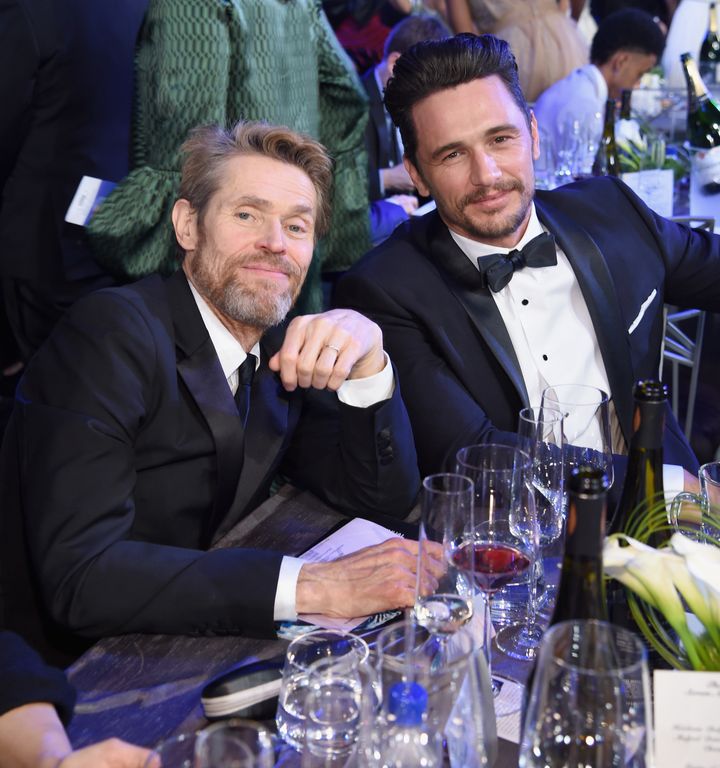 James Franco poses with Willem Dafoe during the SAG Awards
