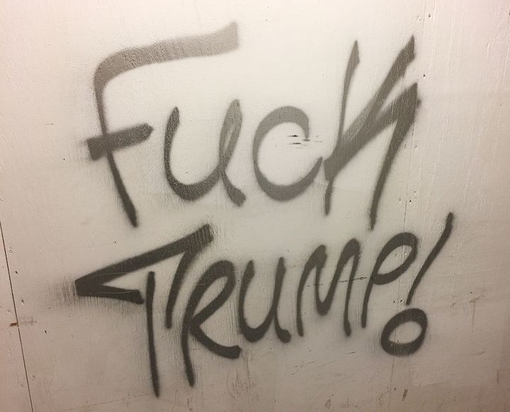 Dirty Knucklez' graffiti inside a temporary protective walkway along the U Street corridor.