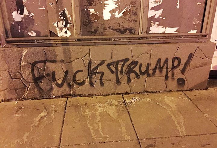 In the year since President Donald Trump took office, "Fuck Trump!" graffiti has become ubiquitous around Washington, thanks to one man.
