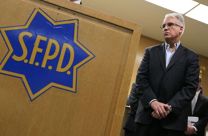 Then-San Francisco Police Chief George Gascón poses at a news conference in 2010. Gascón, now the city's district attorney, announced on Jan. 11 that the city would not prosecute sex workers who come forward as victims or witnesses of violent crimes.