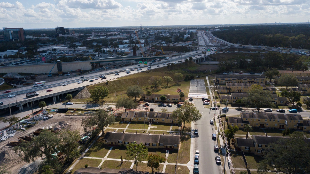 State Road 408 and Interstate 4 completely surround Griffin Park. 