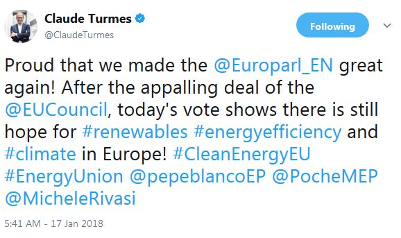 «Είμαι περήφανος που κάναμε την ευρωβουλή ξανά σπουδαία!» έγραψε στο twitter ο Claude Turmes λίγο μετά την ολοκλήρωση της συνεδρίας της Ολομέλειας