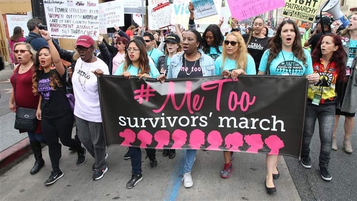 A #MeToo women’s march in Hollywood, California, in November. Lawmakers around the country are revisiting sexual assault laws in 2018, including provisions such as affirmative consent standards known as “yes means yes.” 