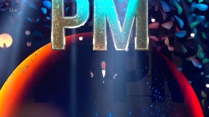 Piers Morgan was lowered from the ceiling at the start of the NTAs