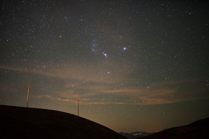 Orion Rising Above Panachaiko Mountain