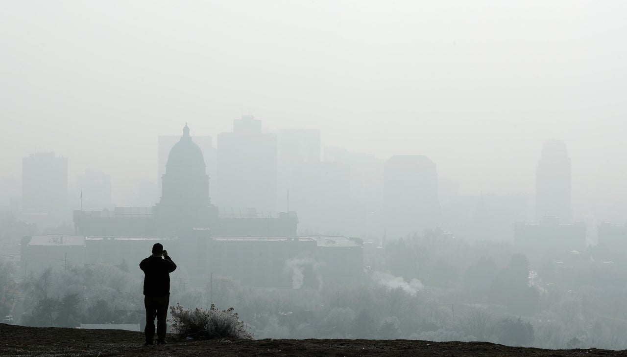 The Utah Capitol is shrouded in smog in downtown Salt Lake City, Utah, in December.