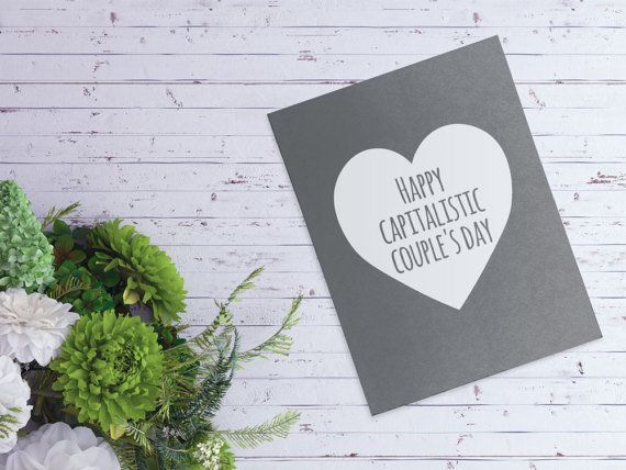 "Happy Capitalistic Couple's Day" card