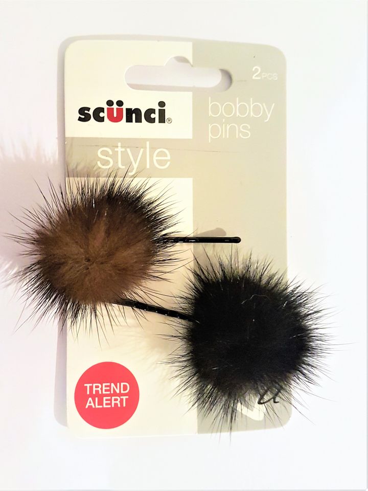 The fur hair clips sold in Boots as faux fur.