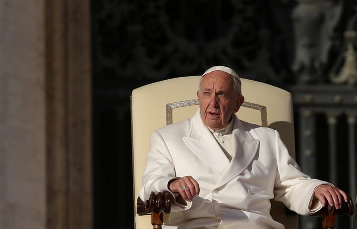 Pope Francis leads his Wednesday general audience at the Vatican on Jan. 24, 2018.