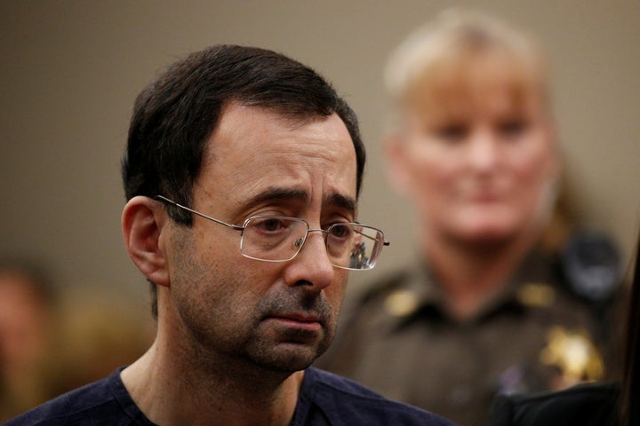 Larry Nassar during his sentencing hearing on Wednesday.