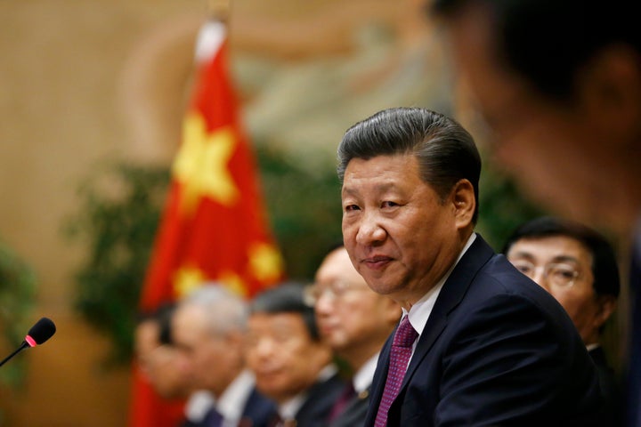 Chinese President Xi Jinping attends a meeting at the United Nations European headquarters in January 2017.