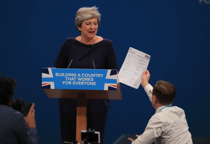 Simon Brodkin famously handed Theresa May a P45 last year