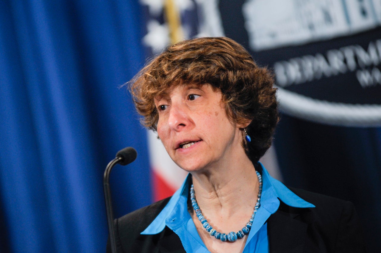 Acting Assistant Attorney General for the Civil Rights Division Jocelyn Samuels speaks during a press conference.